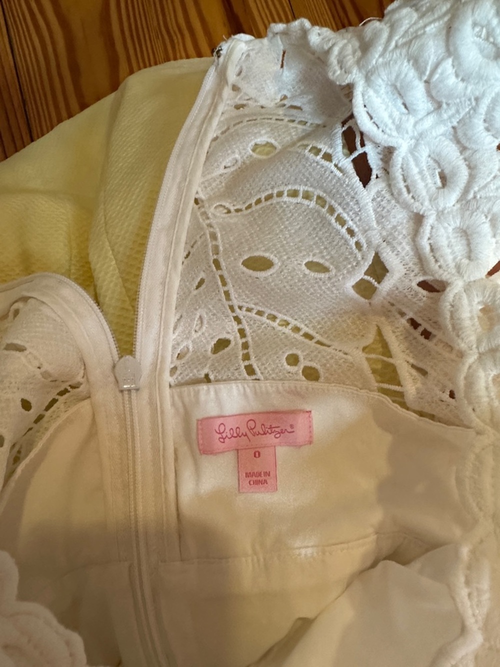 Lilly Pulitzer White Lace & Yellow Mini Dress - Picture 4 of 4